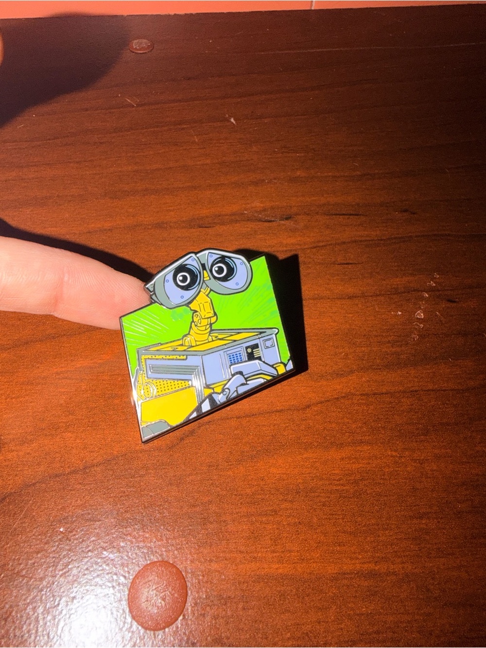 Green & Yellow Robot Enamel Pin - Electronics Theme